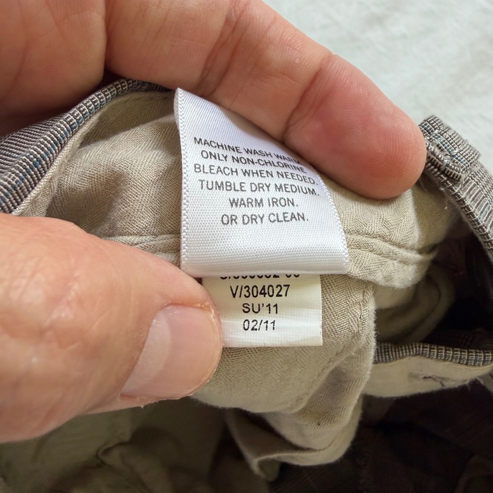 Bundle Lot 2 Banana Republic 32x32 Brown Plaid Cotton Chino Trousers Pants - Picture 11 of 16